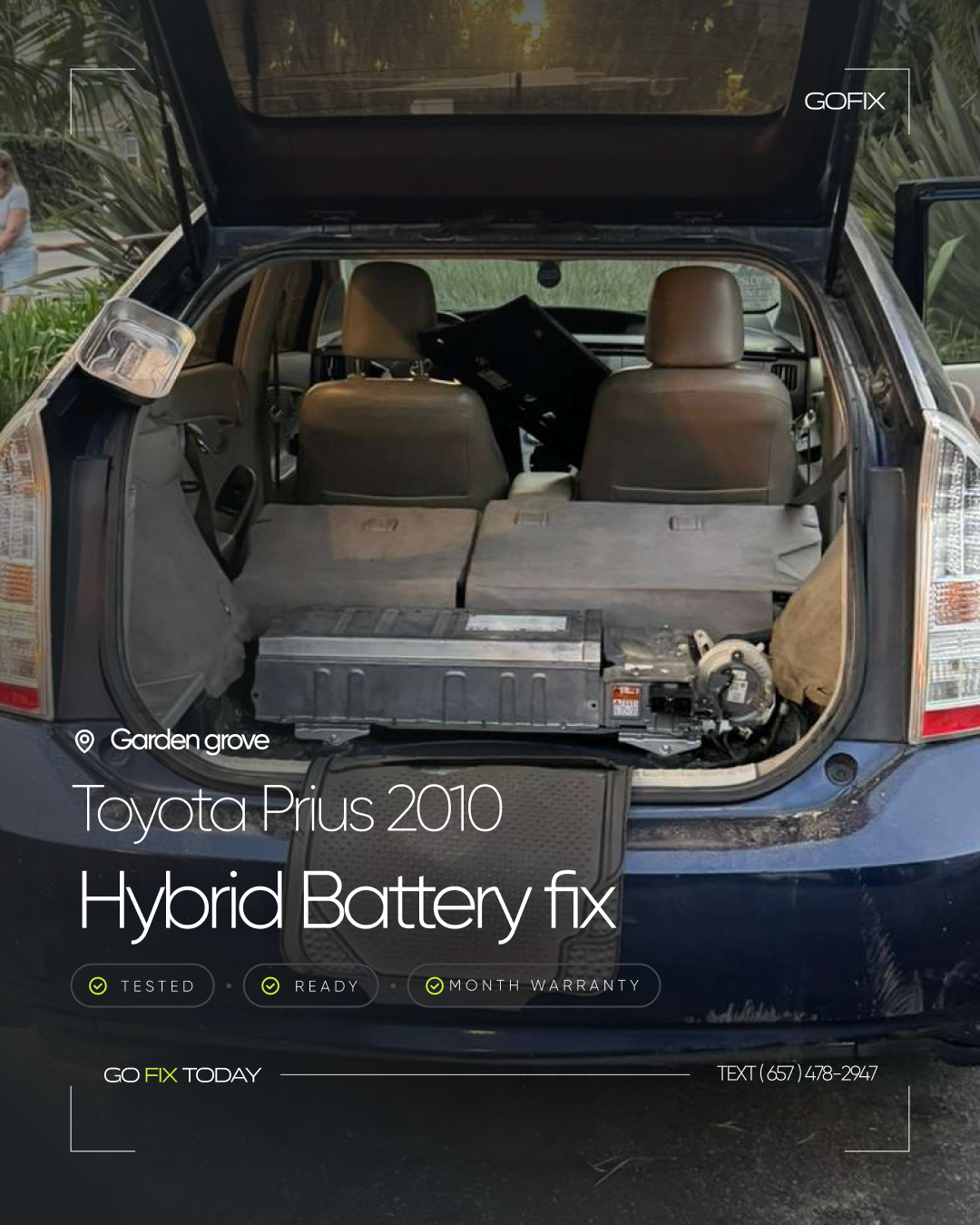 Toyota Prius 2010 hybrid battery repair — Garden Grove